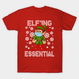 Elf'ing Essential Worker Elf Christmas 2020 Humor T-Shirt